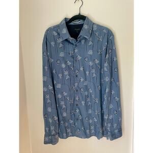 Ted Baker Frith Regular Fit Flower Print button down Shirt Men's Size 5/L/XL